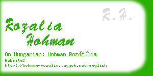 rozalia hohman business card